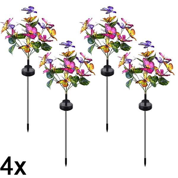 4x Ηλιακά υπαίθρια φώτα πεταλούδας | FLUTIX